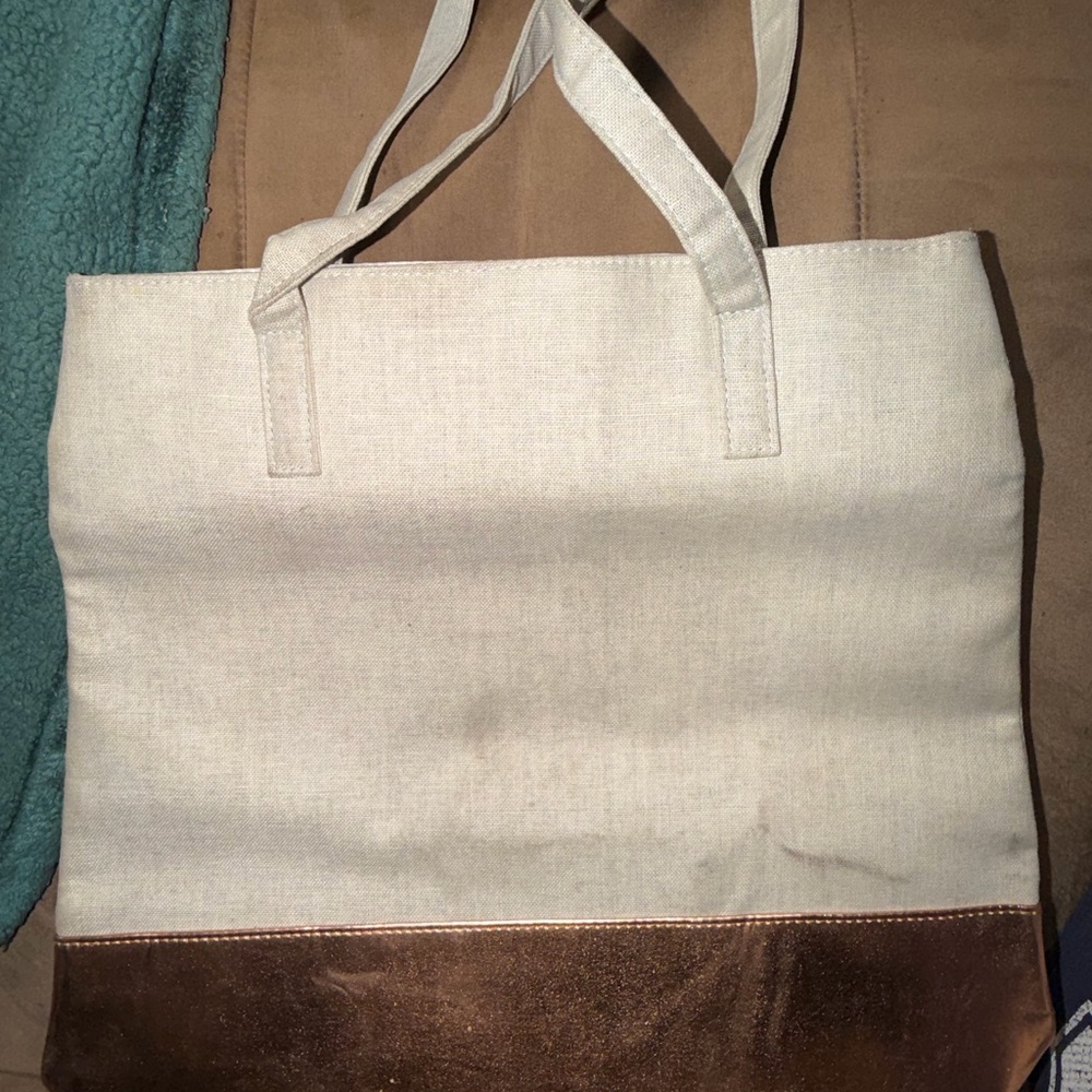 Cream and Copper Tote Bag